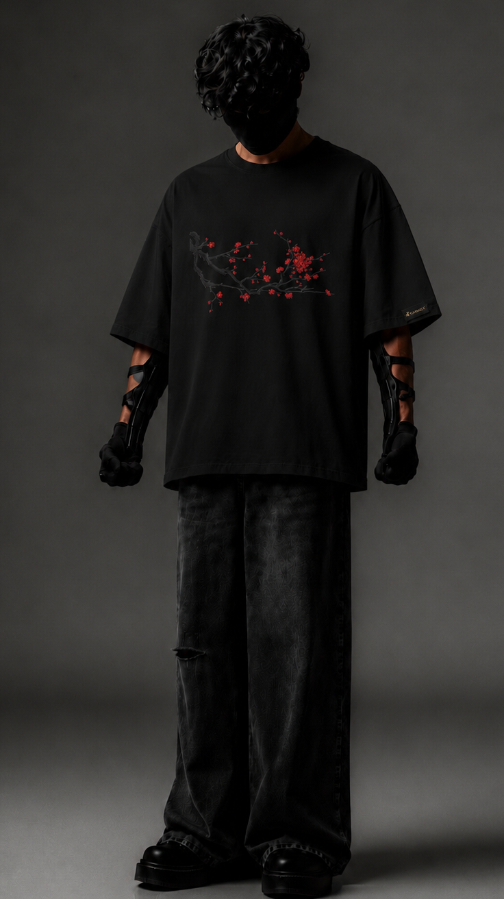 Scarlet Cheery Flowèr Black Edition