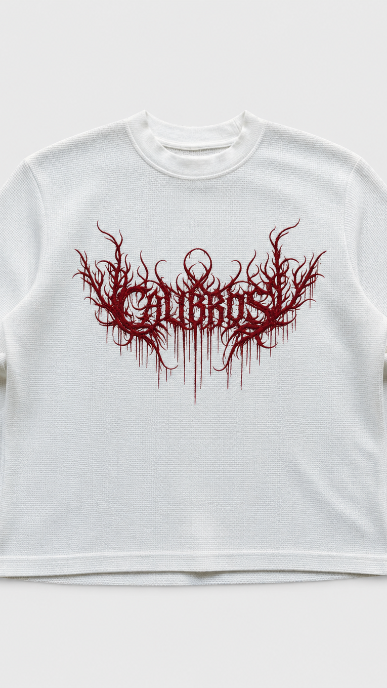 Embroidery Boxy Fit Waffle Tshirt 240gsm
